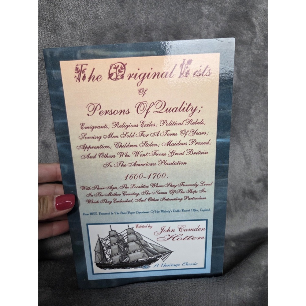 Original Lists Of Persons Of Quality Facsimile Paperback Heritage Classic 2001